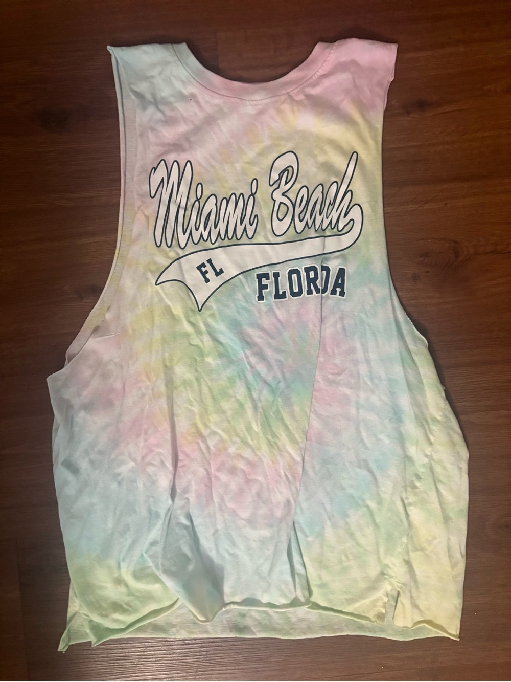 Miami Beach Tie-Dye Muscle Tank Top - Pastel Multi
